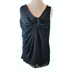 New York And Company Black Rosette Top Size XL